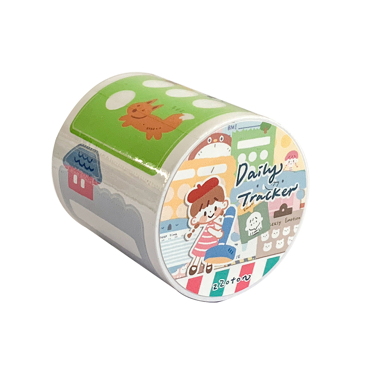 Molinta Daily Tracker Washi Sticker Roll Sticky Notes Kiss Cut Tracker Sticker Die Cut Journaling Washi Tapes Planners zzoton