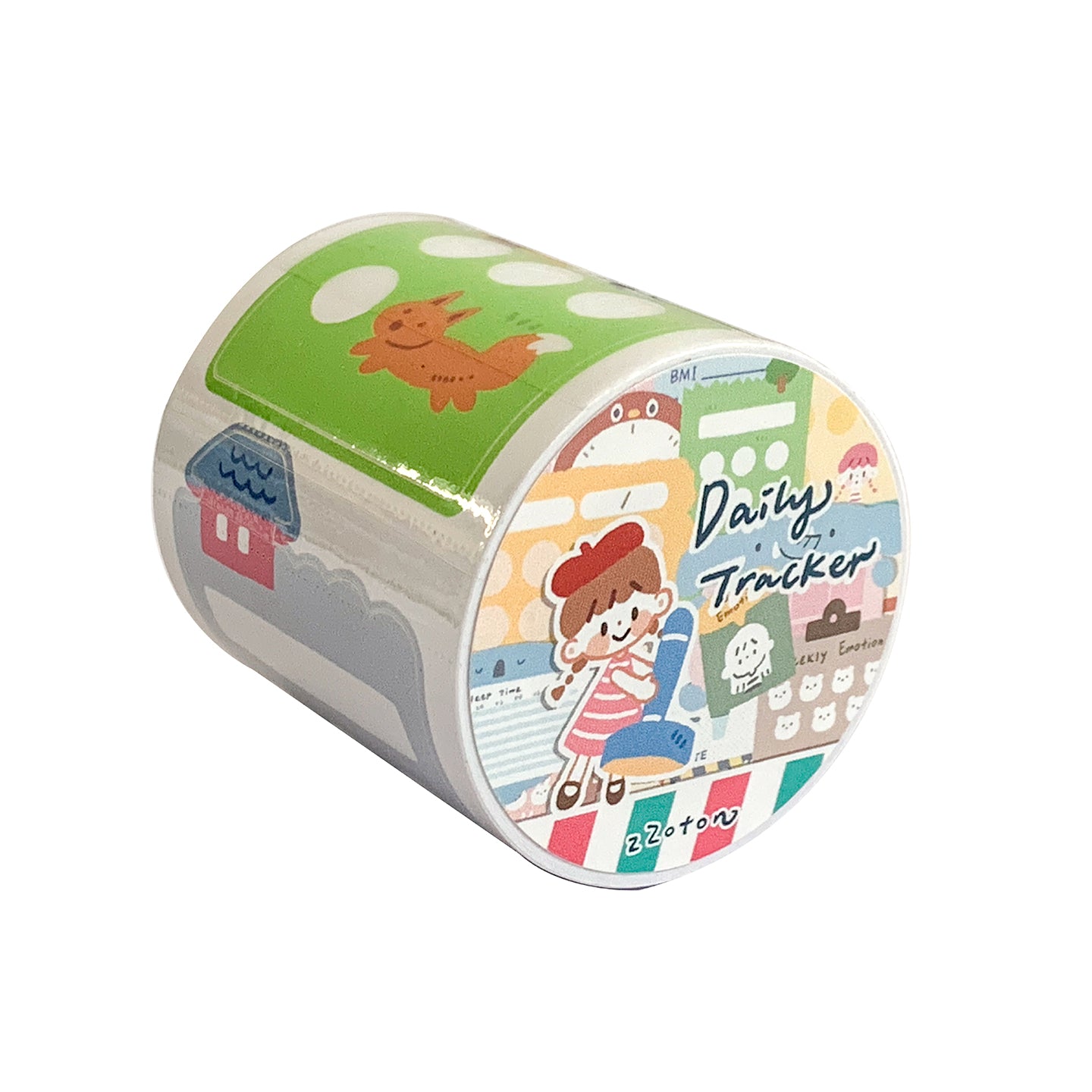 Molinta Daily Tracker Washi Sticker Roll Sticky Notes Kiss Cut Tracker Sticker Die Cut Journaling Washi Tapes Planners zzoton