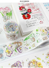 Molinta Flower Garden Washi Sticker Roll Rainy Day Washi Tape
