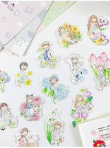 Molinta Flower Garden Washi Sticker Roll Rainy Day Washi Tape Die Cut