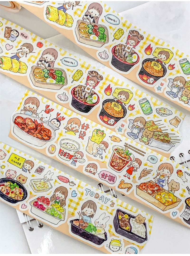 Molinta_Food_Delivery_Washi_Tapes Kiss Cut Stickers Asian Food