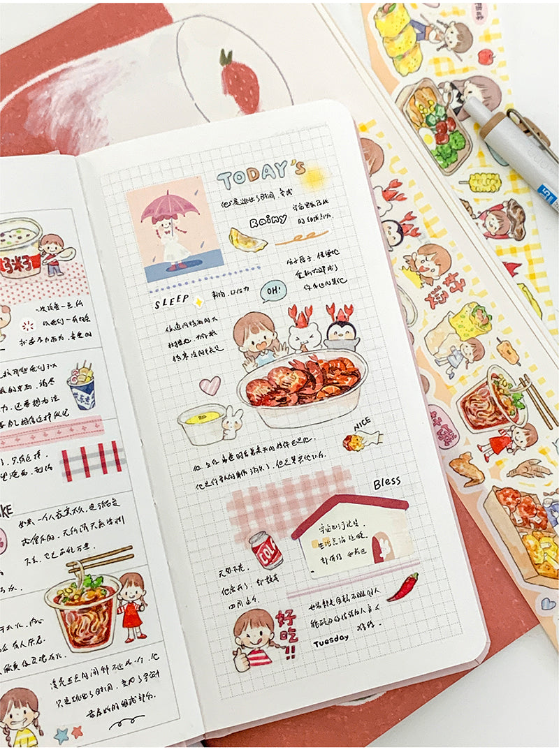Molinta_Food_Delivery_Washi_Tapes Kiss Cut Stickers Asian Food