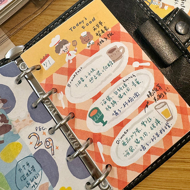 Molinta M5 Memo Paper - Today's Food

This memo paper&nbsp;features a delightful food‑themed design to add personality and color to your daily notes, planners, and creative journaling.

Specifications: 67mm x 105mm
Double-sided

Material: 120g white kraft paper
Number of pages: 20