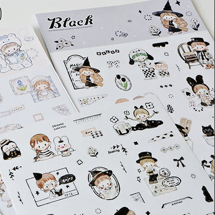 Molinta Sticker Sheet - Black

Celebrate your love for black with this charming Molinta sticker sheet. Featuring adorable illustrations in Molinta’s signature whimsical style, these stickers are perfect for decorating planners, journals, scrapbooks, and happy mail.

105x148mm
Material: Japanese Paper
Includes 2 sticker sheets