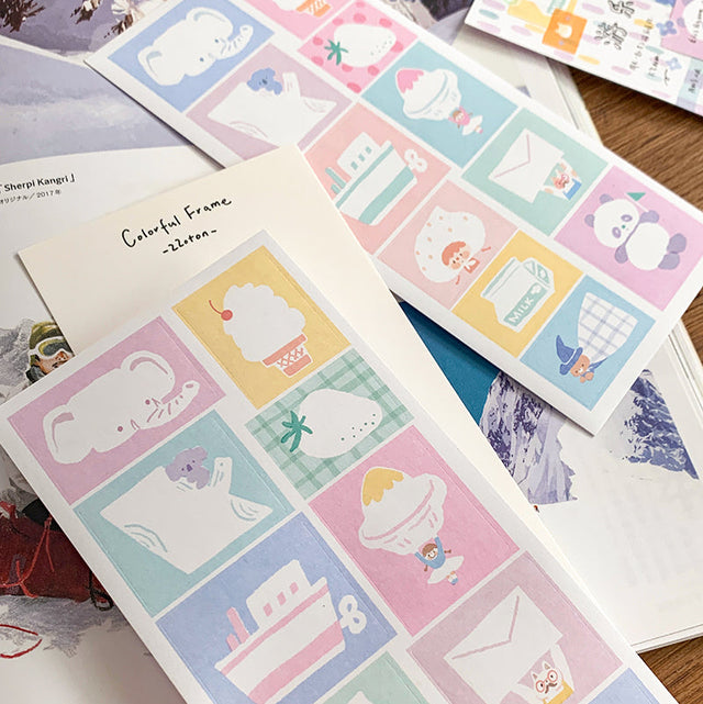 Molinta Sticker Sheet - Colorful Frames

A bright and charming way to frame your memories, decorate your planner, and add personality to any creative project. With two sheets included, you get plenty of playful frames to mix, match, and enjoy.

80x170mm
Material: Writing Paper
Includes 2 sticker sheets