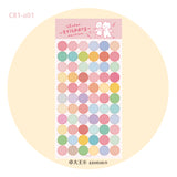Molinta Sticker Sheet - Dots

Each dot sticker brings a pop of color and personality, perfect for decorating planners, recipe journals, happy mail, or gift packaging.

90x162mm
Material: Cotton Paper
Includes 1 sticker sheet