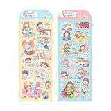 Featuring an adorable collection of relatable watercolor illustrations, this sticker sheet adds a personal, whimsical touch to planners, cards, photo albums, and creative projects. Each design is printed on durable writing paper with vibrant colors for easy decoration!