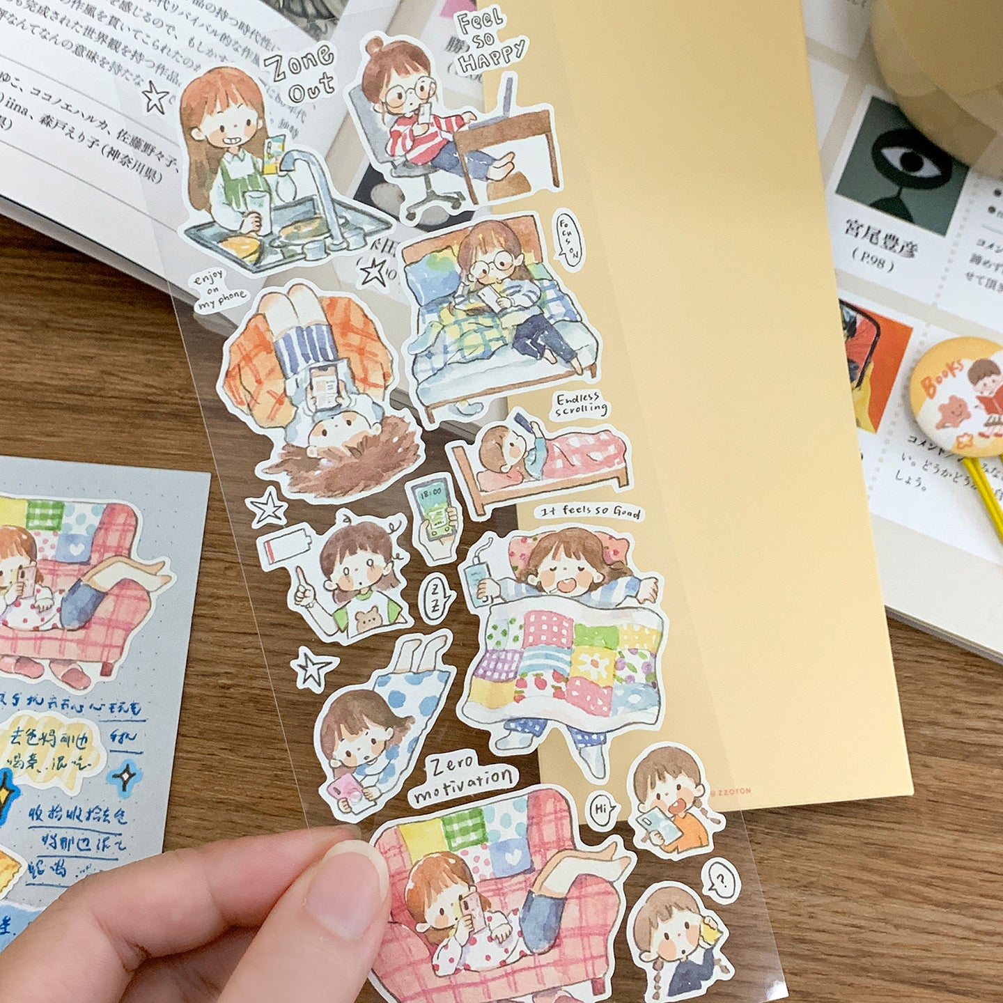 Featuring an adorable collection of relatable watercolor illustrations, this sticker sheet adds a personal, whimsical touch to planners, cards, photo albums, and creative projects. Each design is printed on durable writing paper with vibrant colors for easy decoration!