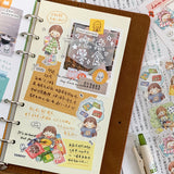 Featuring an adorable collection of relatable watercolor illustrations, this sticker sheet adds a personal, whimsical touch to planners, cards, photo albums, and creative projects. Each design is printed on durable writing paper with vibrant colors for easy decoration!