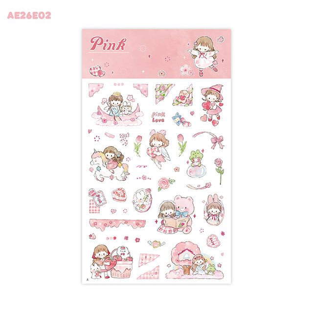 Molinta Sticker Sheet - Pink

Celebrate your love for all things pink with this charming Molinta sticker sheet. Featuring adorable illustrations in Molinta’s signature whimsical style, these stickers are perfect for decorating planners, journals, scrapbooks, and happy mail.

105x148mm
Material: Japanese Paper
Includes 2 sticker sheets