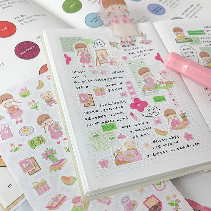 Featuring an adorable collection of melon themed illustrations, this sticker sheet adds a sweet, whimsical touch to planners, cards, photo albums, and creative projects. Each design is printed on durable paper with vibrant colors for easy decoration!