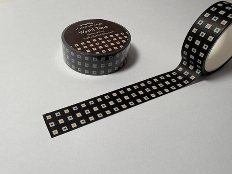 Black and White Checked Stars Washi Tape by Molly Illustration