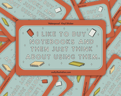 This kiss cut sticker of my original artwork is printed on waterproof vinyl. Perfect for water-bottles, laptops, notebooks, helmets, bikes, skateboards and more.