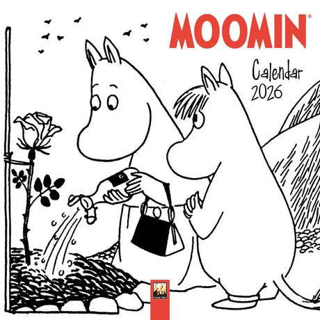 The delightful and the hilarious, the gentle fun of Nordic charm, the Moomins are a symbol of simple hope. A fine new art calendar from Flame Tree.

Eccentric, adventurous and kind-hearted, the beloved Moomins, created by Finnish writer and illustrator Tove Jansson, have endeared themselves to audiences since 1945. This mini wall calendar features 12 black-and-white illustrations of the much-loved characters from the comic strip that began in 1947 in the children’s section of the Finnish newspaper Ny Tid. 
