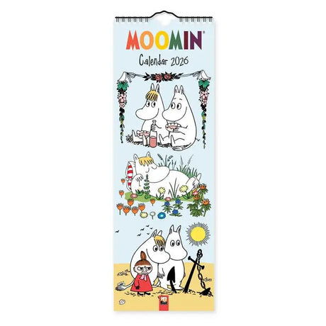 Tove Jansson's Moomins are a nostalgic treat for families and collectors alike. A fine new art calendar from Flame Tree.

A true Scandinavian classic, the Moomins, created by Tove Jansson, have been captivating audiences for decades. This slim-format calendar features 12 touching colour illustrations of the much-loved Moomin characters, depicting their adventures through the year in Moominvalley. Printed on FSC-certified paper, with plastic-free packaging.
