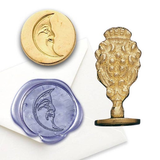 Moon Florentine Brass Wax Seal Stamper