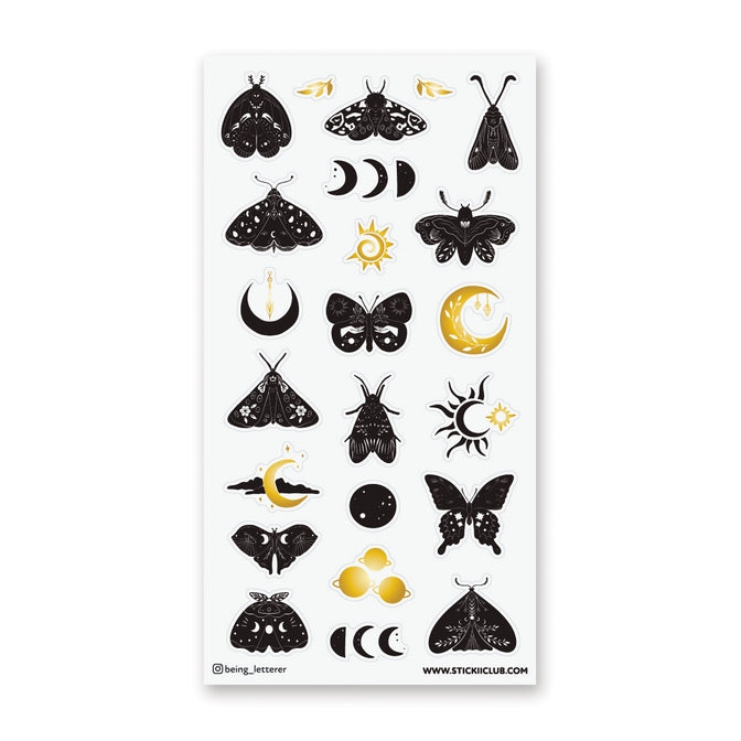 Moon Moths Sticker Sheet – Little Craft Place