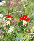 Mushroom Enamel Earrings