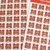 Cherry Rabbit Mushroom Girl Emojis Sticker Sheet
