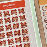 Cherry Rabbit Mushroom Girl Emojis Sticker Sheet