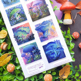 🏡🍄 Forget tiny houses — @nimasprout has the real estate of our cottagecore dreams. Organic architecture and prime forest-front views, swoon and sustainability at its finest. No cap. Forward all our mail, we live here now.

Art by: @nimasprout

Top Coating: None

Adhesive Layer: Paper

Backing Layer: Clear PET

6.69" x 3.54". Weight - 0.03lbs.

1 sheet included