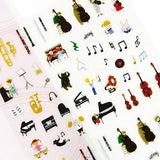 Music Sticker Sheet

This is a small size transparent material sticker that is easy to decorate in planners or journals. It contains two identical illustrations, so you can use it for preservation, matching, or sharing.

Sheet size: Length 150× Width 90mm
Includes 1 sticker sheet