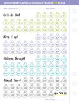 Sturdy 6-ring binder with magnetic closure flap comes with 100 pre-numbered envelopes. Use them to save $100, $1,020, or $5,050! Includes 3 reusable tracker cards. Inside cover pockets hold your cash until you've saved enough to move it into the appropriate envelope. See your savings build as you fill each envelope and track each contribution! Before you know it, you'll have reached your 100th envelope, achieving Super Saver status!

Binder measures 6-3/4'' wide x 9-1/8'' high.
Instructions and 3 reusable t