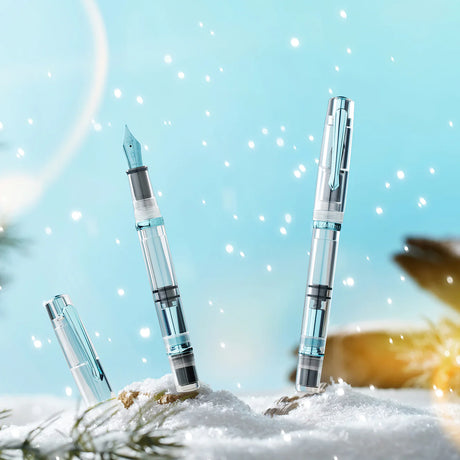 This time we’ve captured the essence of the frigid final months of the year with furniture, trim and nib done in an icy blue finish. These striking features have again been married to our trust piston fill system, and in-house nibs, ensuring a smooth and seamless writing experience. The clear barrel of the Original: Winter also entices enthusiasts to find a perfect ink match!