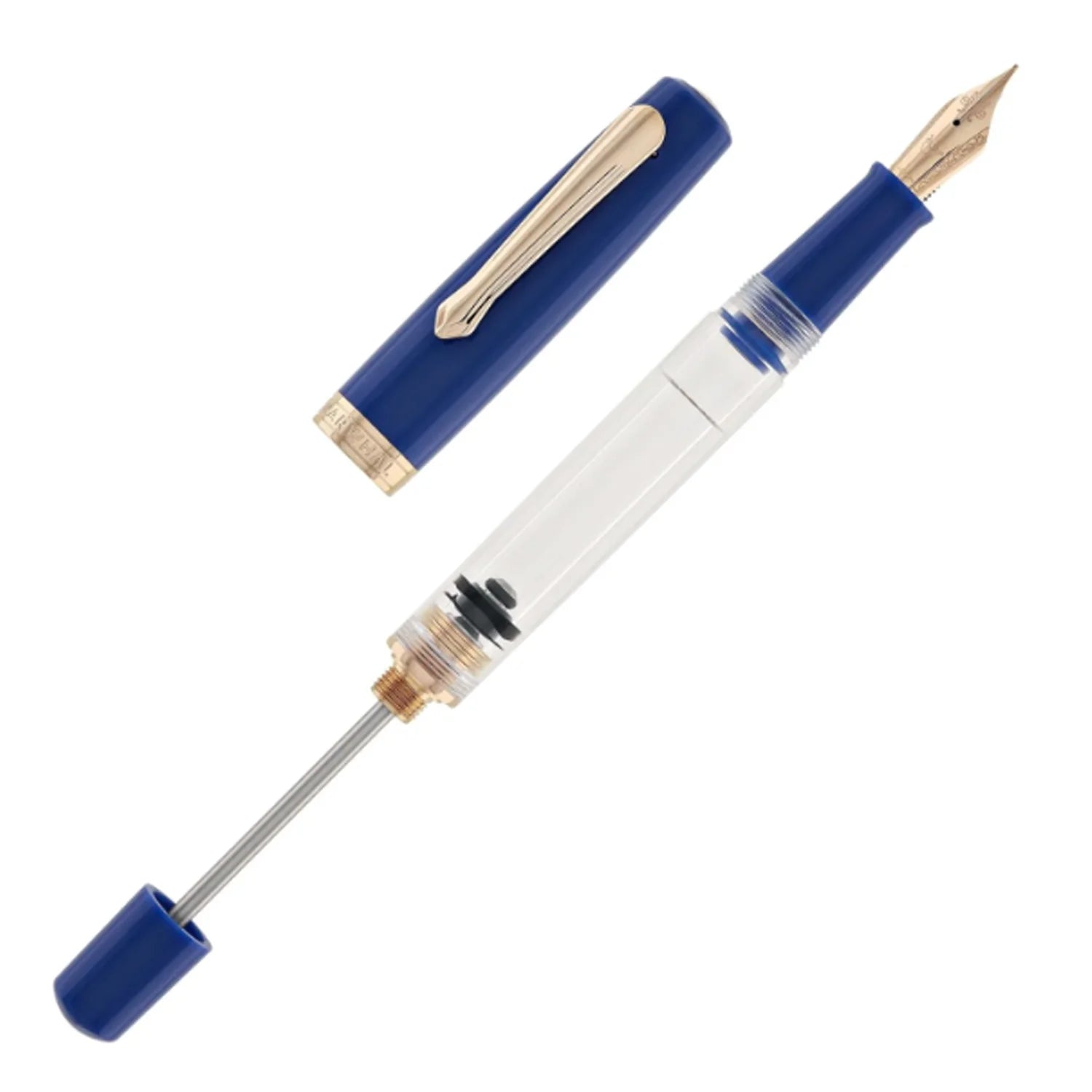 Featuring a transparent barrel with a highly efficient vacuum filling system, the Original Plus Sapphire ensures you spend less time refilling, and more time on what truly matters: Your words, your ideas, and your writing.