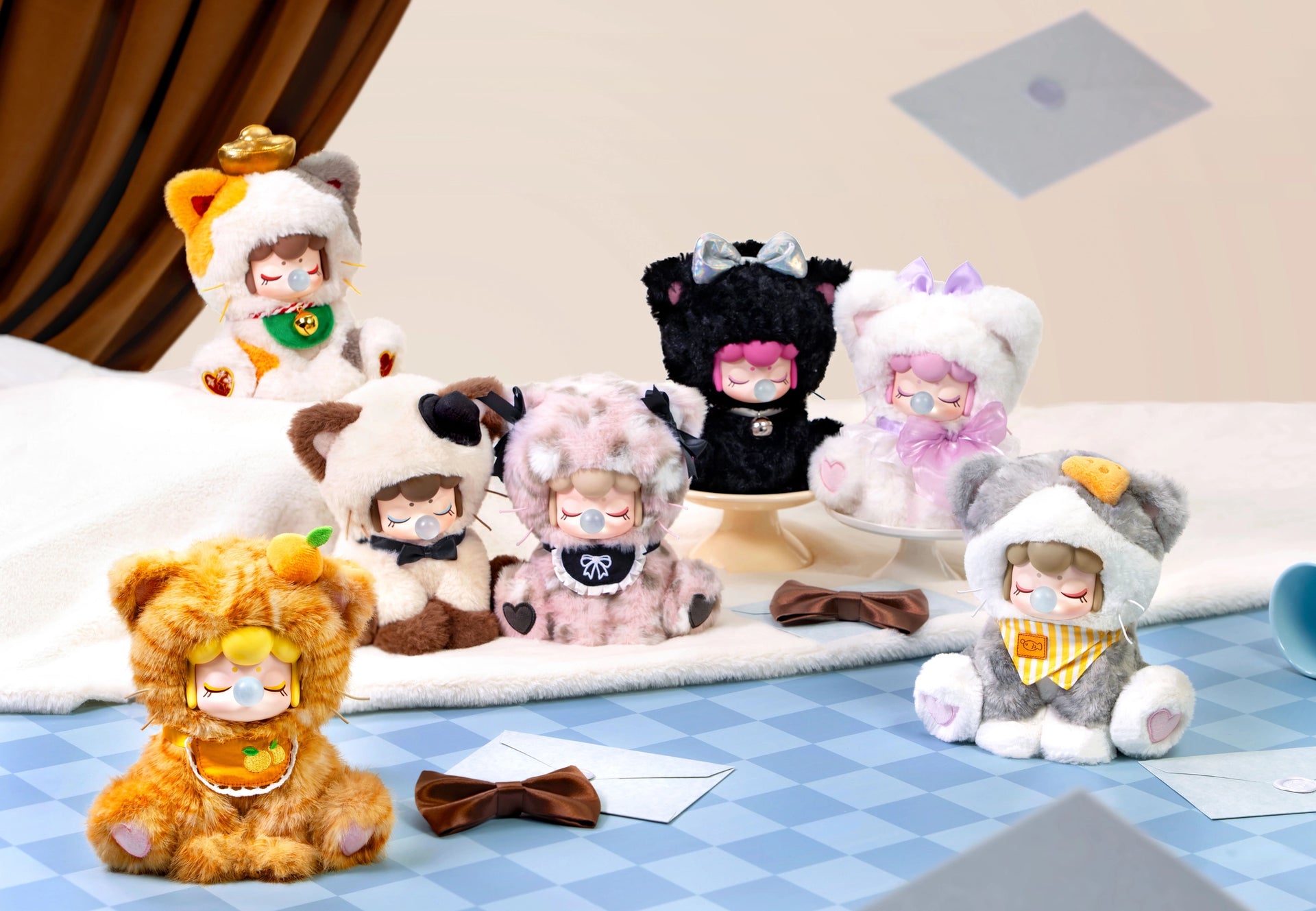 ★ちびくま工房　アリスになった　シンディちゃん　4.5センチ Nanci_Tea_Time_Kitties_Plush_B