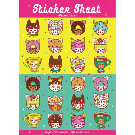 Naoshi - Dessert Cats Sticker Sheet

Dessert Cats sticker sheet is perfect for decorating your journal, binder, planner, scrapbook or laptop.
