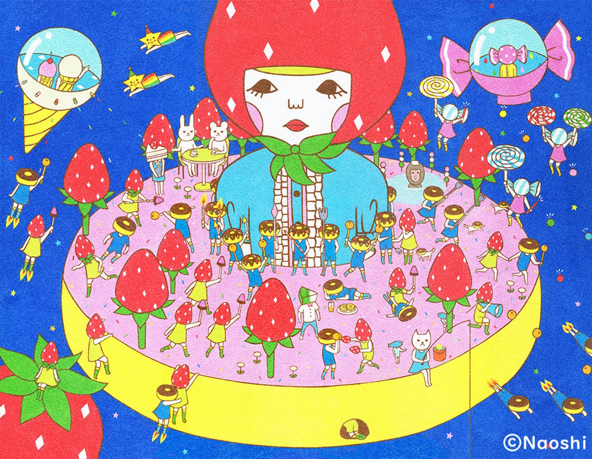 Naoshi Donut Planet Postcard

These postcards are featuring striking colorful and whimsical world. Artwork made with colored sand and then scans them in high quality.