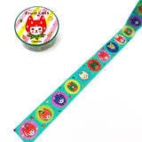 Cinta washi con forma de gato y fruta de Naoshi