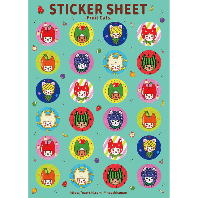 Naoshi Fruit Cats Sticker Sheet

Fruit Cats sticker sheet is perfect for decorating your journal, binder, planner, scrapbook or laptop.
