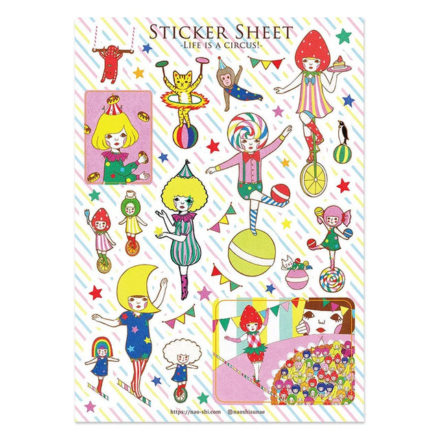 Naoshi Life Is A Circus Sticker Sheet

Life Is A Circus sticker sheet is perfect for decorating your journal, binder, planner, scrapbook or laptop.