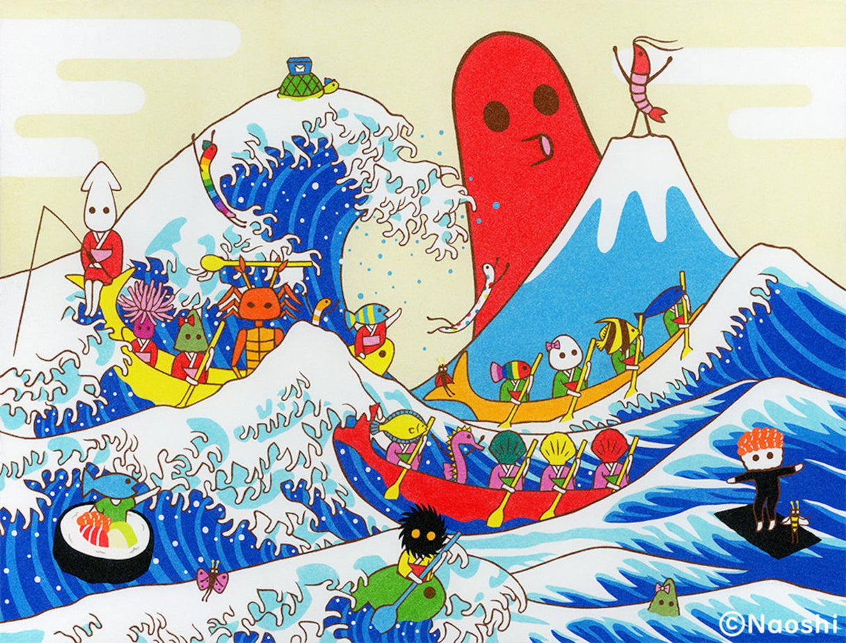 Naoshi The Great Tako Wave Postcard

These postcards are featuring striking colorful and whimsical world. Artwork made with colored sand and then scans them in high quality.