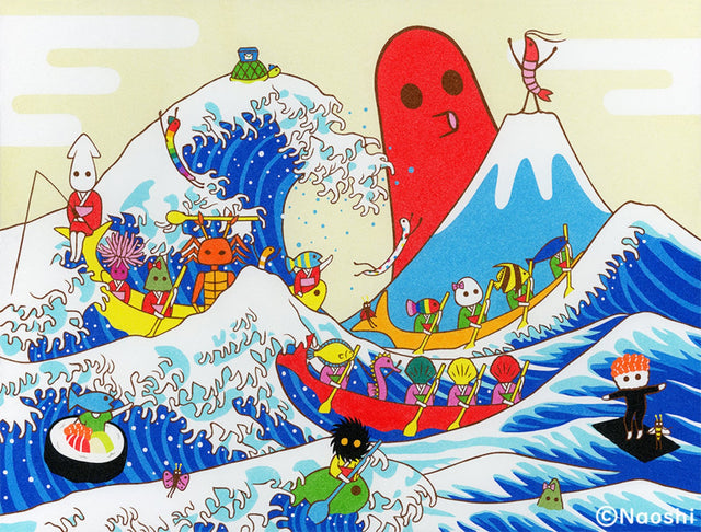 Naoshi The Great Tako Wave Postcard

These postcards are featuring striking colorful and whimsical world. Artwork made with colored sand and then scans them in high quality.