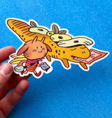 This Flower Lizard matte sticker is 3.8" x 4". Great for water bottles, laptops or notebooks! They’re durable and waterproof and the thick vinyl protects the stickers from scratching, water and sunlight.