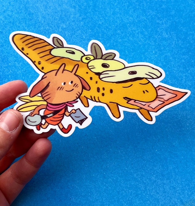 This Flower Lizard matte sticker is 3.8" x 4". Great for water bottles, laptops or notebooks! They’re durable and waterproof and the thick vinyl protects the stickers from scratching, water and sunlight.