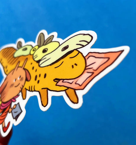 This Flower Lizard matte sticker is 3.8" x 4". Great for water bottles, laptops or notebooks! They’re durable and waterproof and the thick vinyl protects the stickers from scratching, water and sunlight.