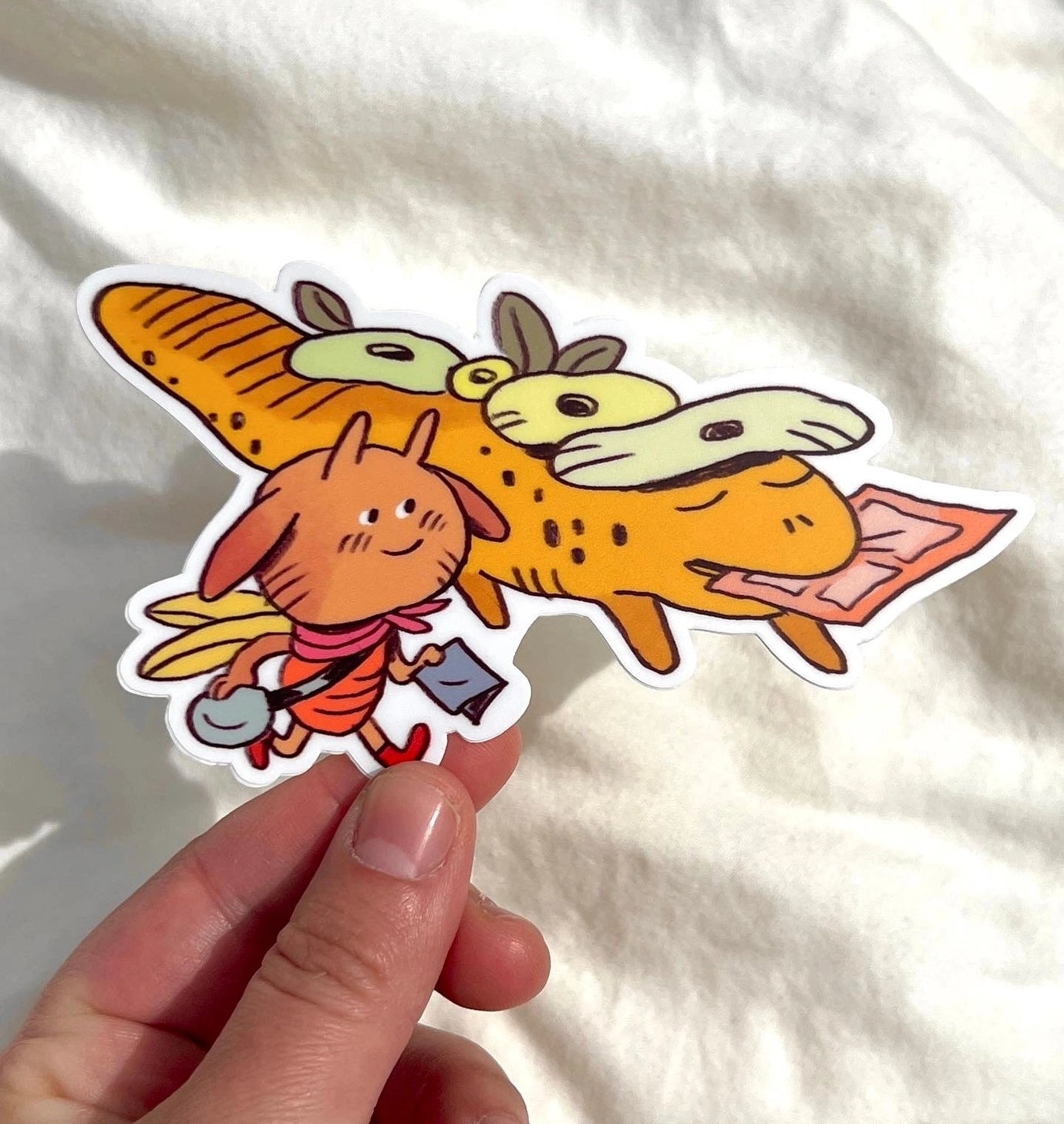 This Flower Lizard matte sticker is 3.8" x 4". Great for water bottles, laptops or notebooks! They’re durable and waterproof and the thick vinyl protects the stickers from scratching, water and sunlight.