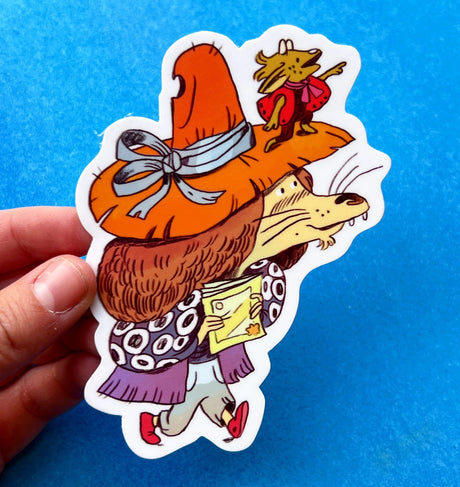 This Hat Rider matte sticker is 3.96" x 4". Great for water bottles, laptops or notebooks! They’re durable and waterproof and the thick vinyl protects the stickers from scratching, water and sunlight.