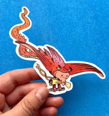 This Scroll Bearer matte sticker is 3.89" x 4". Great for water bottles, laptops or notebooks! They’re durable and waterproof and the thick vinyl protects the stickers from scratching, water and sunlight.