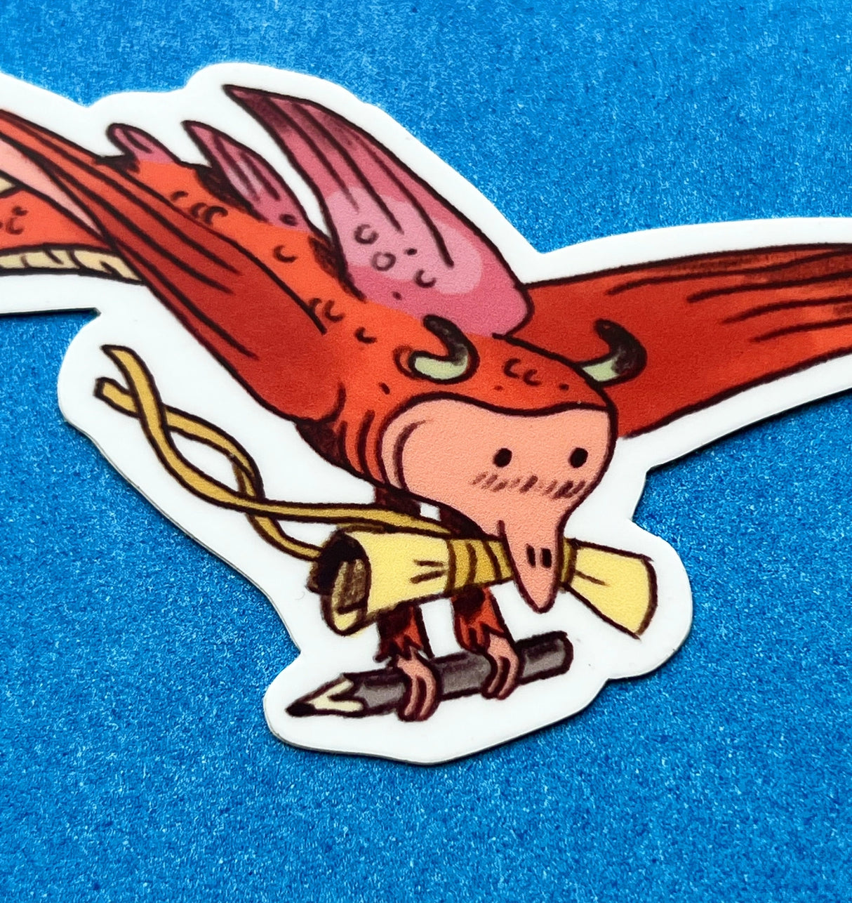 This Scroll Bearer matte sticker is 3.89" x 4". Great for water bottles, laptops or notebooks! They’re durable and waterproof and the thick vinyl protects the stickers from scratching, water and sunlight.