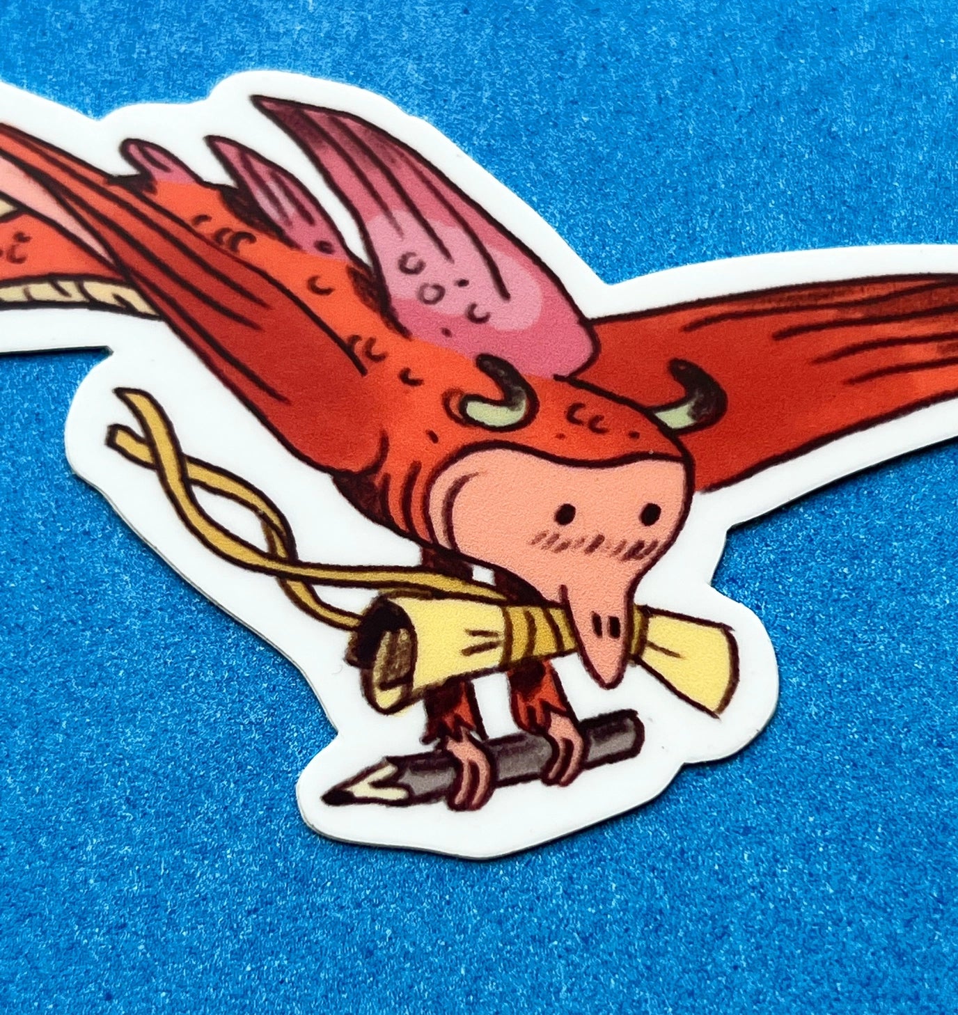 This Scroll Bearer matte sticker is 3.89" x 4". Great for water bottles, laptops or notebooks! They’re durable and waterproof and the thick vinyl protects the stickers from scratching, water and sunlight.