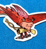 This Scroll Bearer matte sticker is 3.89" x 4". Great for water bottles, laptops or notebooks! They’re durable and waterproof and the thick vinyl protects the stickers from scratching, water and sunlight.