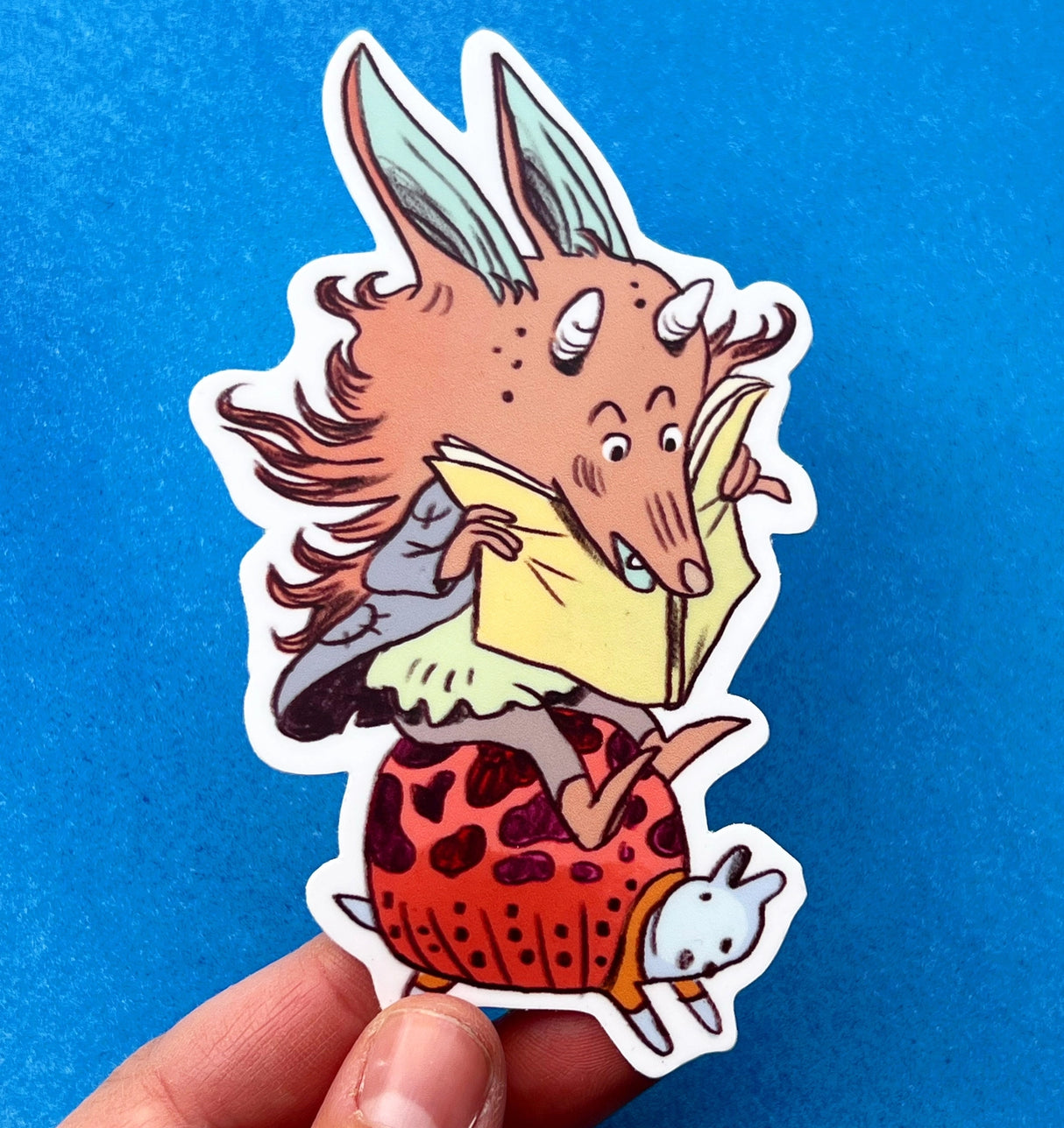 This 'Turtle Rider' matte sticker is 3.02" x 4". Great for water bottles, laptops or notebooks! They’re durable and waterproof and the thick vinyl protects the stickers from scratching, water and sunlight.