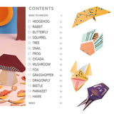 Fold 15 FUN animal origami models with this EXCITING ALL-IN-ONE block from BESTSELLING author Mari Ono, featuring a 64-page project book and 250 sheets of origami paper.

Bestselling origami expert Mari Ono has put together an awesome collection of cute critters and interesting greenery that you might see right outside your window.
 
Kids and adults alike will love to make cheerful squirrels, quirky mushrooms, bouncy frogs, sneaky foxes, and bright butterflies.
 
All 15 projects come with simple step-by-ste