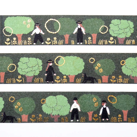 Foil-stamped masking tape for the Illustrator Unit and tie. In the deep green forest, you'll find sparkling flowers and black cats. The gold foil stamping applied throughout the tape adds a design accent. Cut short to use as stickers, or as a pop point in wrapping or decoration.


✨ Product Features

Gold foil stamping for a subtle, elegant shine
Perfect for decorating planners, journals, cards, gifts, and scrapbooks
High‑quality Cozyca Products washi tape
Size: 20 mm × 5 m