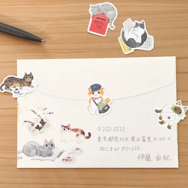 So many cats!! These flake stickers can be used for sealing letters or decorating planners.
I drew motifs related to letters, such as cat delivery workers and mailboxes to make sending and writing letters even more fun.

Nekorobi 5th Anniversary


Height 140×Width 63mm

5 Patterns - 20 Sheets

Crepe Paper Stickers